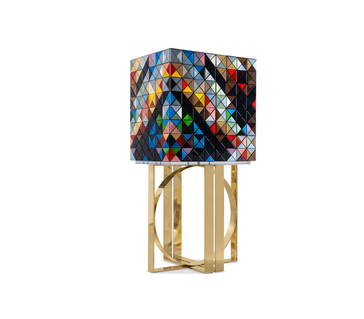 Pixel Anodized Gold Cabinet by Boca do Lobo
