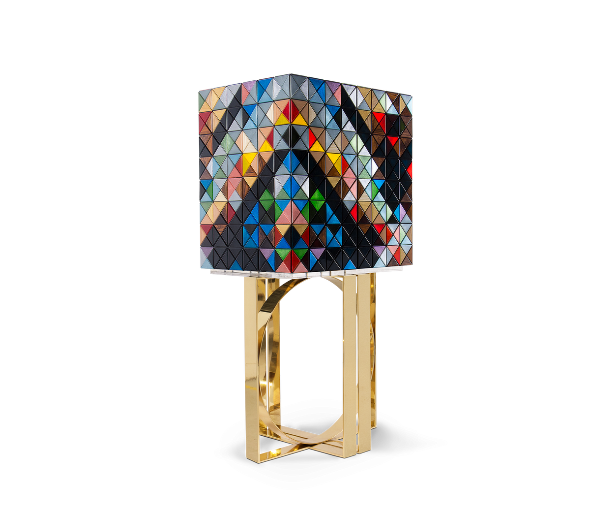 Pixel Anodized Gold Cabinet by Boca do Lobo – view 2