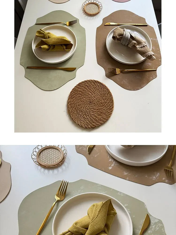 Placemats - Double-sided PU Leather Oval