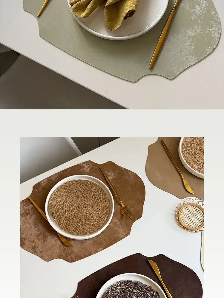 Placemats - Double-sided PU Leather Oval