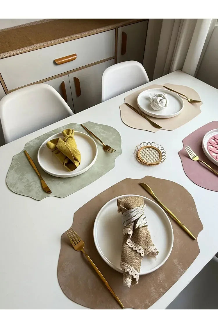 Placemats - Double-sided PU Leather Oval