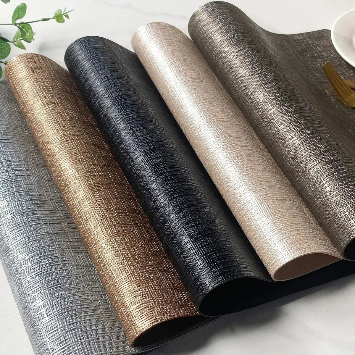 Placemats - Waterproof Metal PVC Non Slip