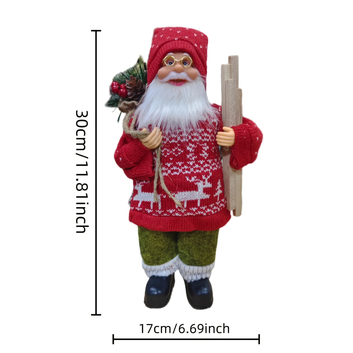 Plush 12 Inch Santa Claus Doll Life Size Figure