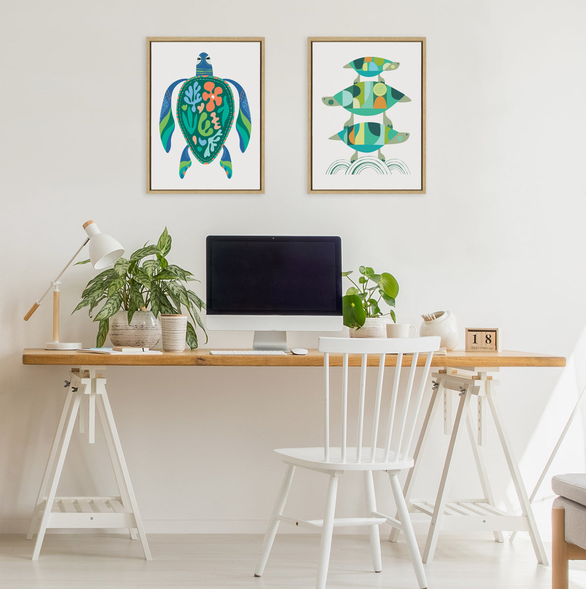 Sylvie MCM Sea Turtle Framed Canvas by Rachel Lee of My Dream Wall
