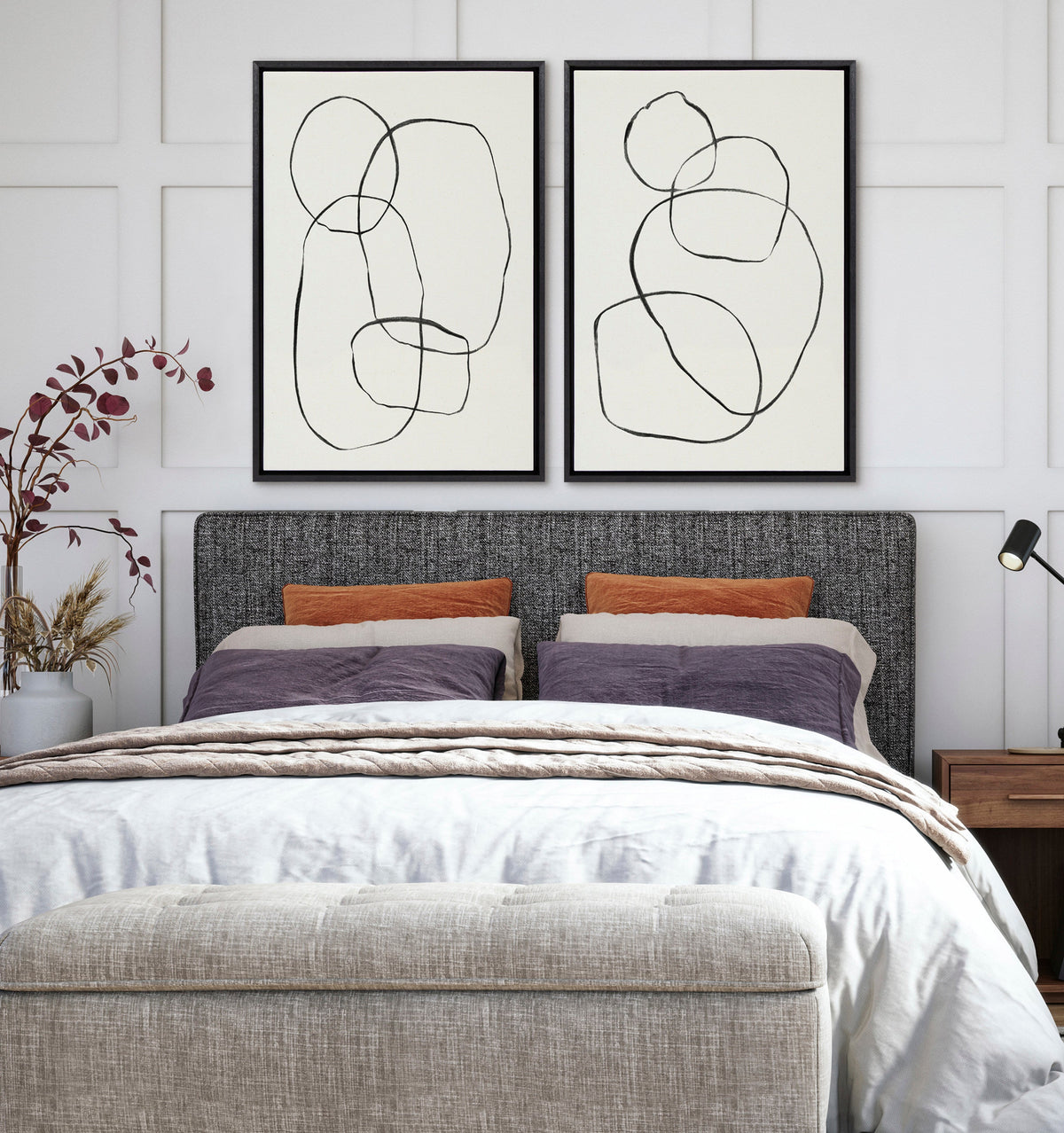 Sylvie Going in Circles Framed Textured Canvas Set by Teju Reval