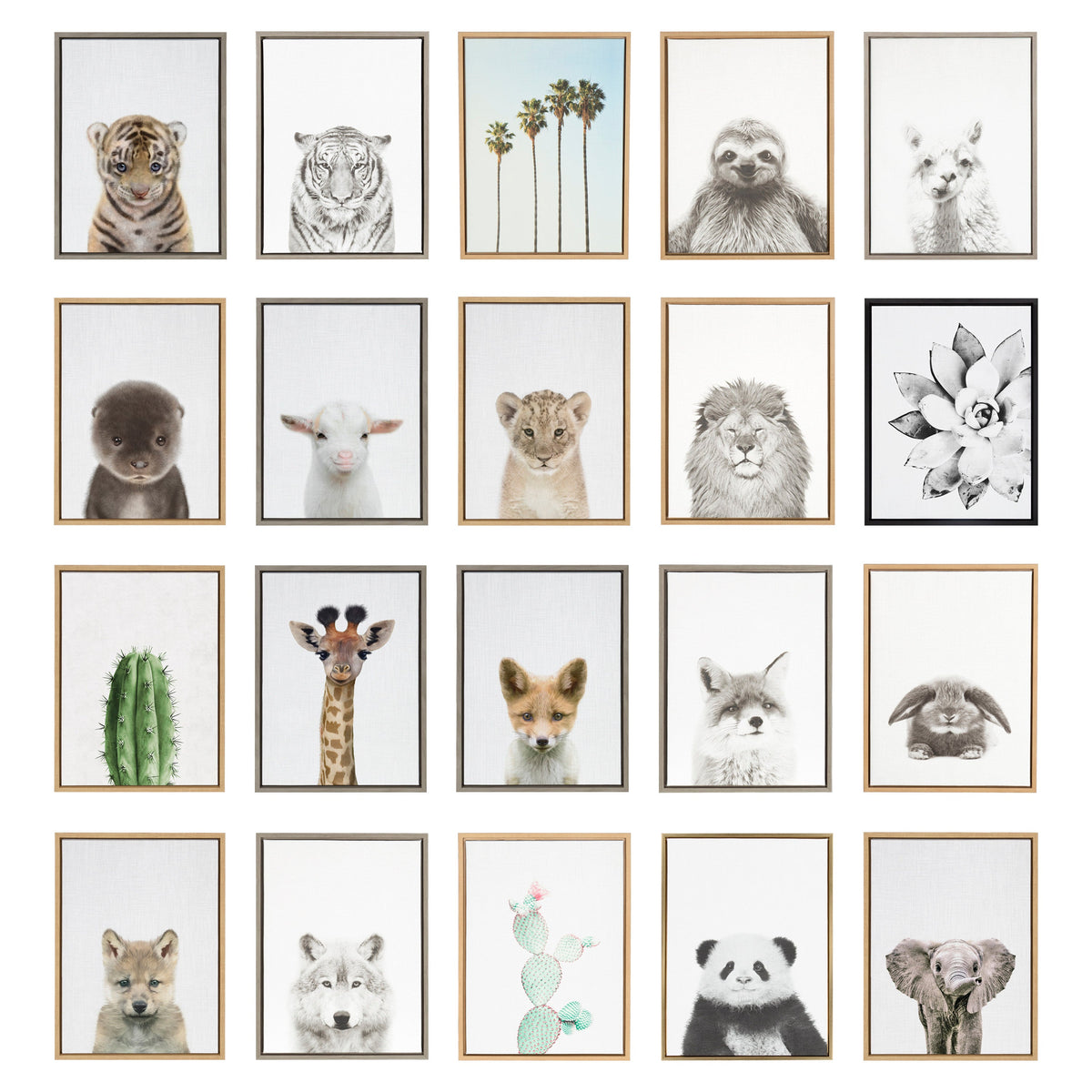 Sylvie Deer Color Framed Canvas by Simon Te of Tai Prints