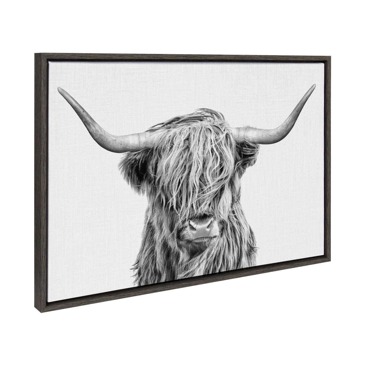 Sylvie Highland Cow 2 Framed Canvas by Simon Te of Tai Prints