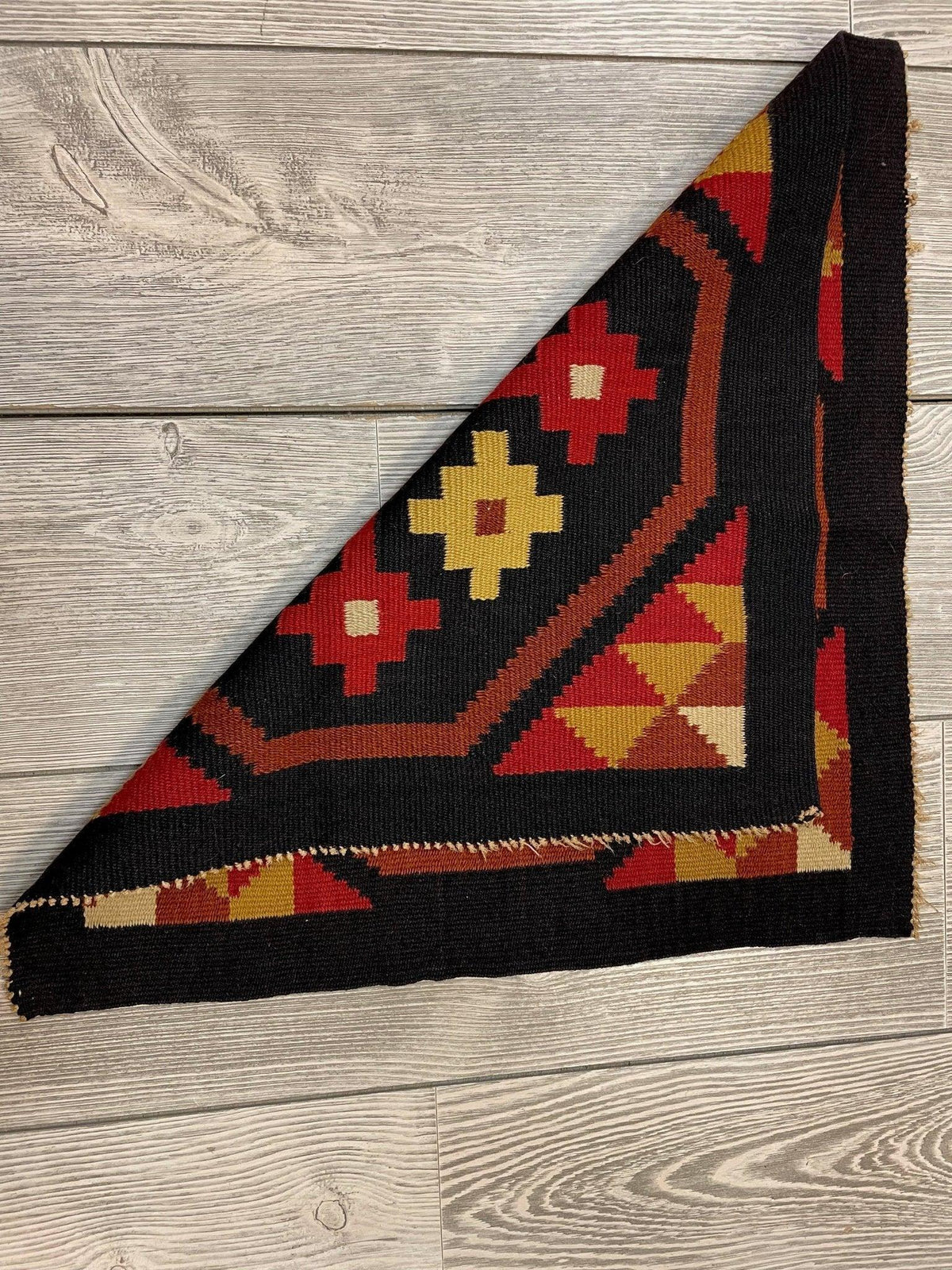Vintage Kilim Rug 2x2 | Black, Red & Gold | Hand-Woven Wool Flatweave - Rugistan, view 2