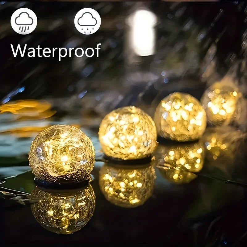 Solar Powered Garden Lights Set of 4 Outdoor Landscape Decor