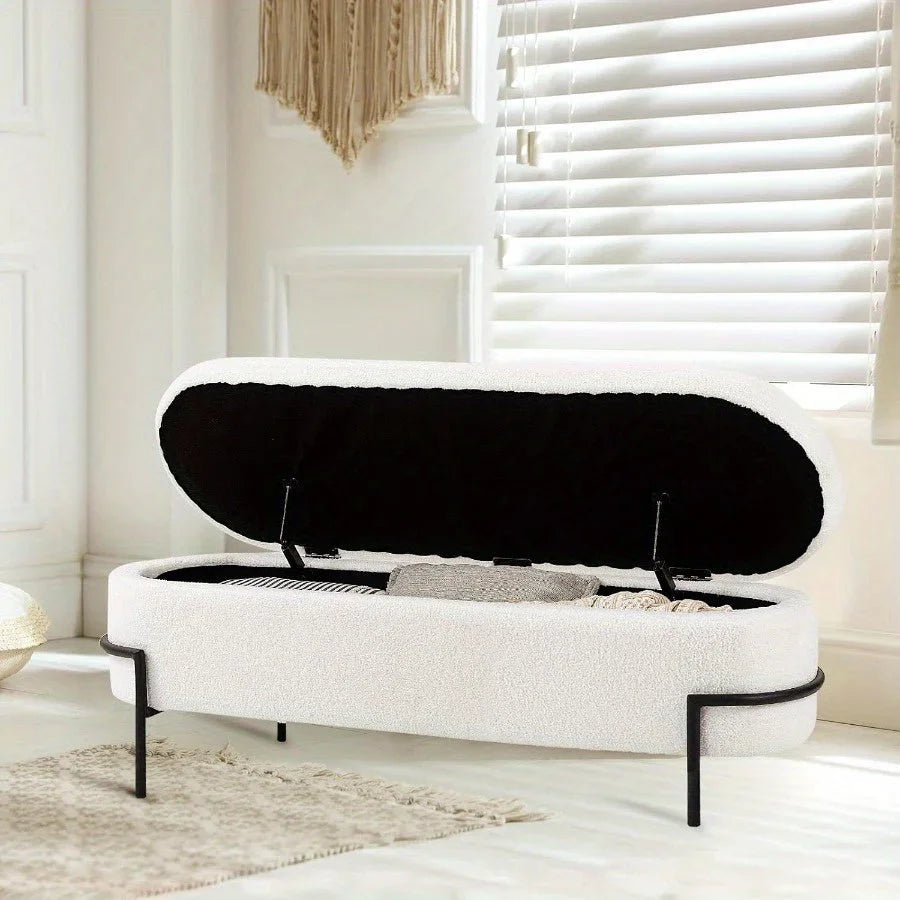 Storage Bench - Modern White