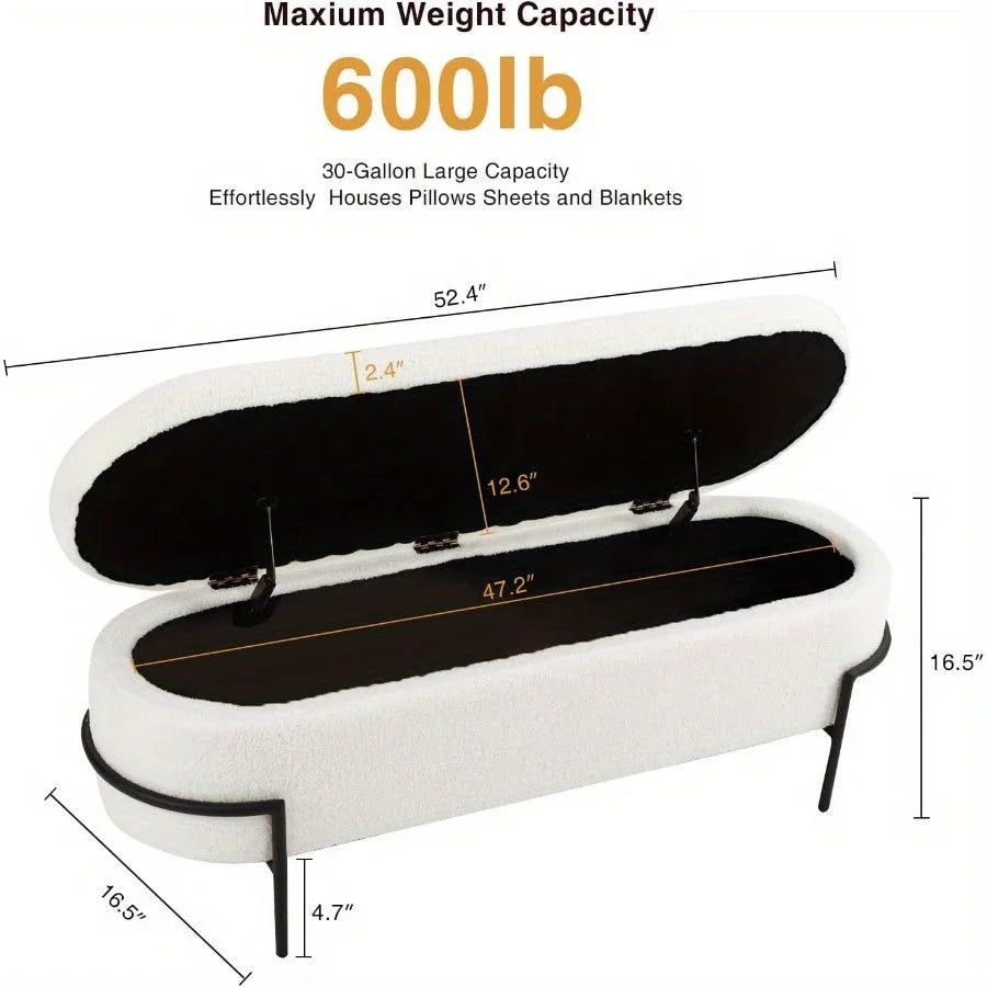 Storage Bench - Modern White