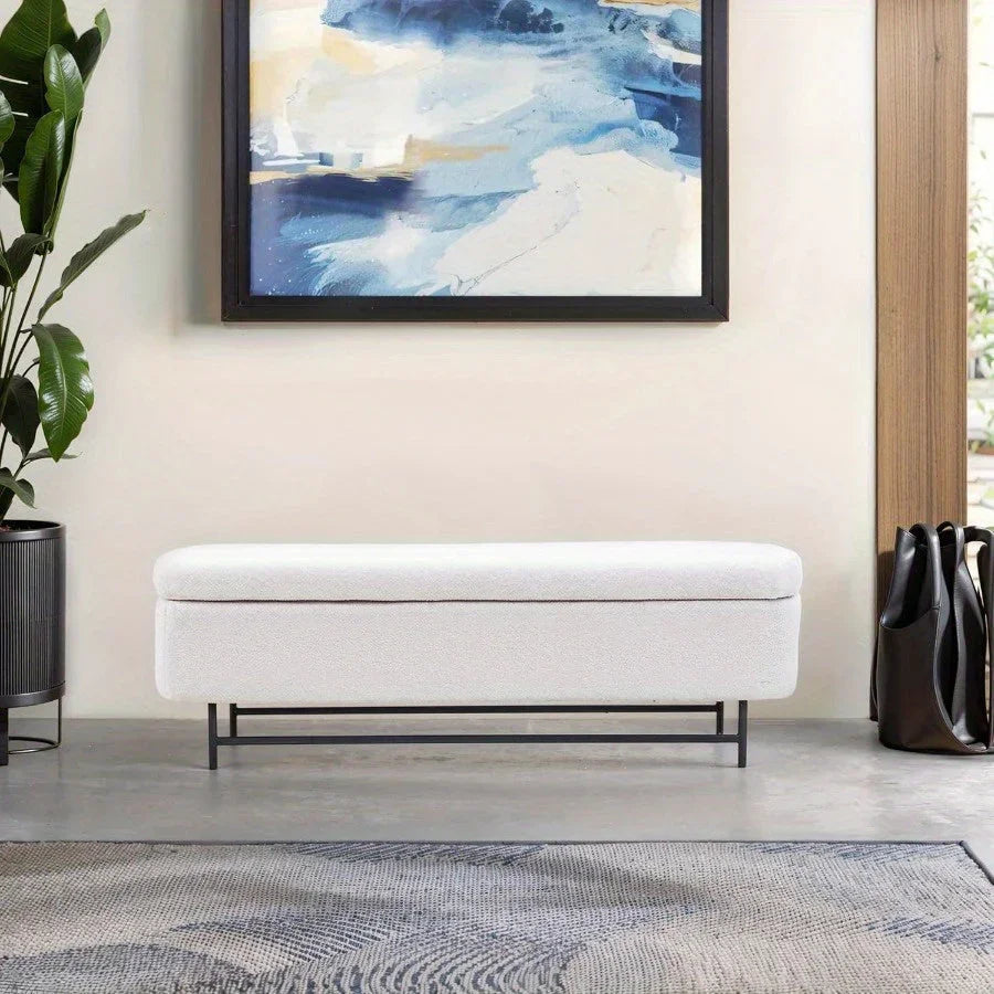 Storage Bench - Modern White