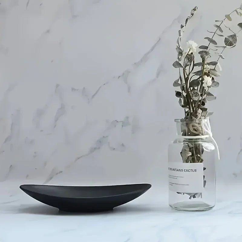 Storage Box - Melamine Black Oval