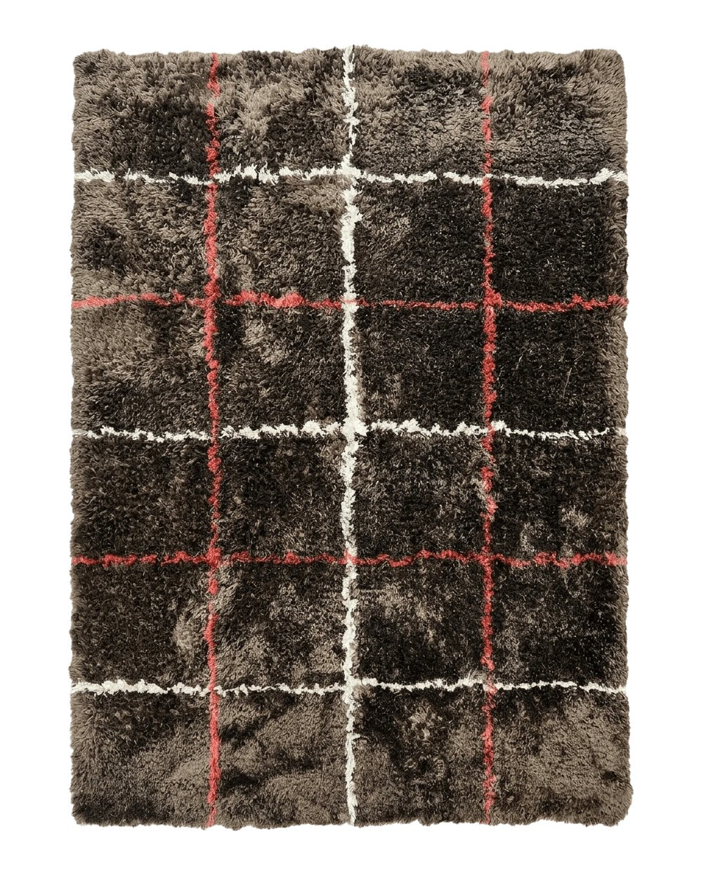 Shag Rug 6x8, Brown, Panel Design - Jewel Rugs
