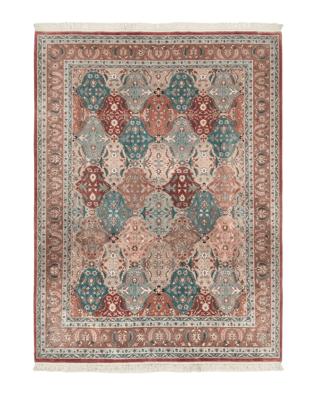 Sino Persian Rug 10x14, Multicolor Panel Design, Wool Handmade Vintage Large Rug - Jewel Rugs