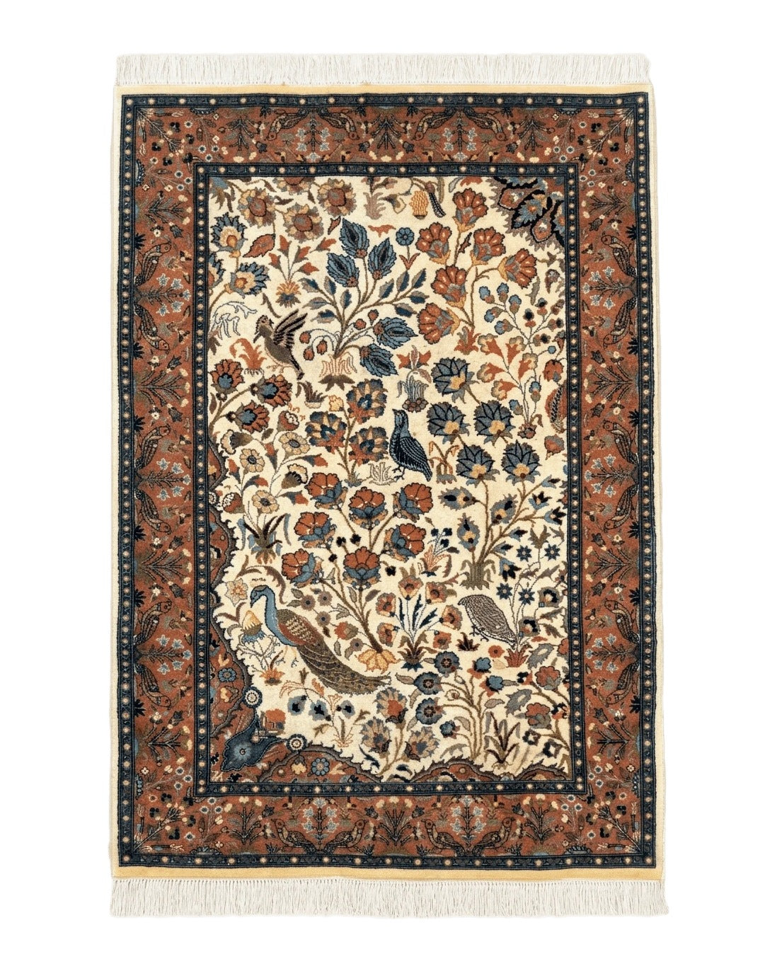 Small Pak Persian Rug 3x5, Peacock Birds Floral - Jewel Rugs