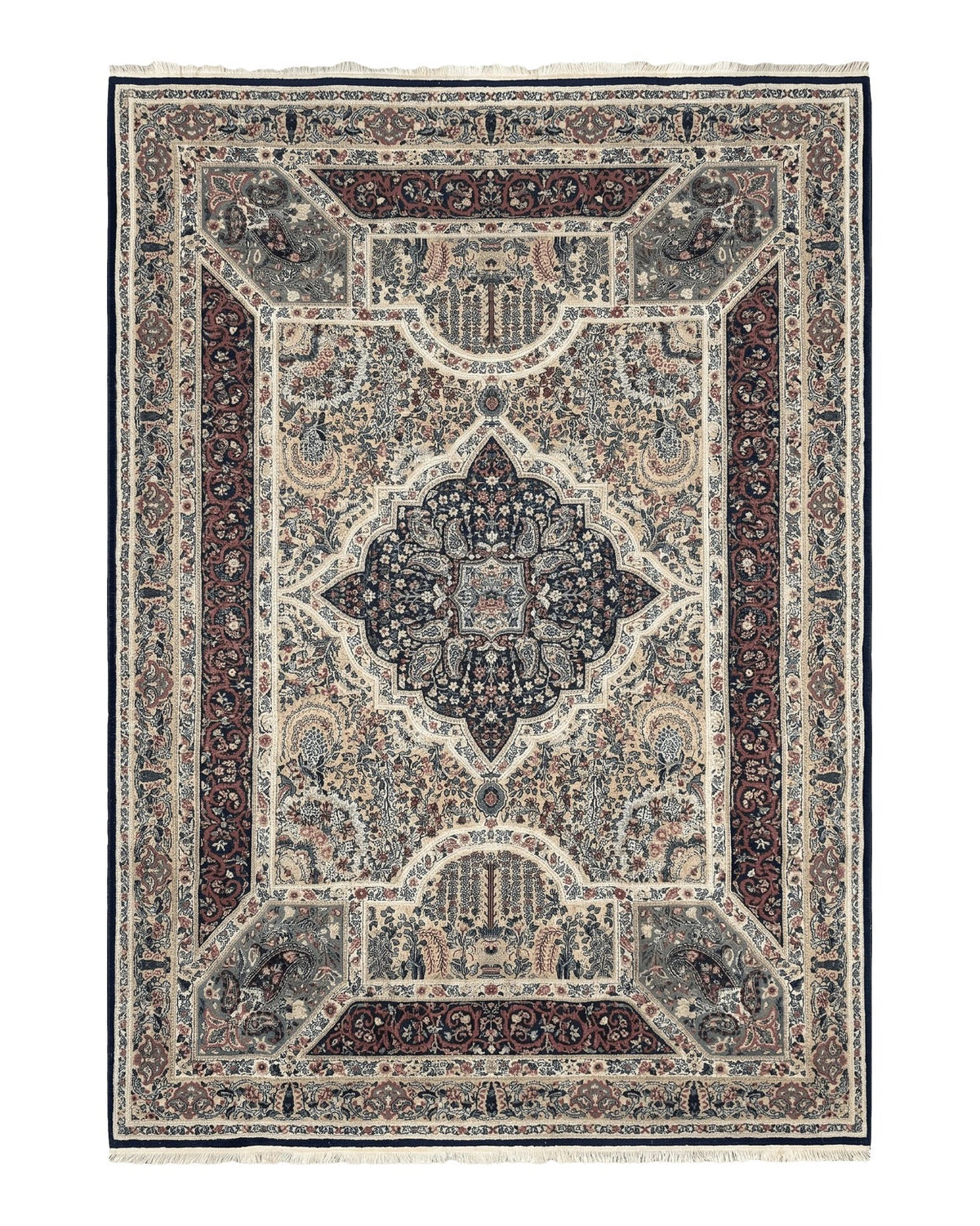 Persian Rug 8x11, Belgium Power Loomed Rug, Kirman Lavar Floral Design, Vintage Rug - Jewel Rugs