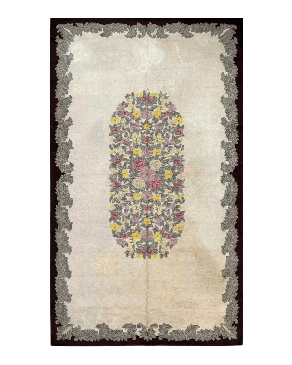 Palace Size American Hooked Rug 11x20 Aubusson Style Ivory - Jewel Rugs