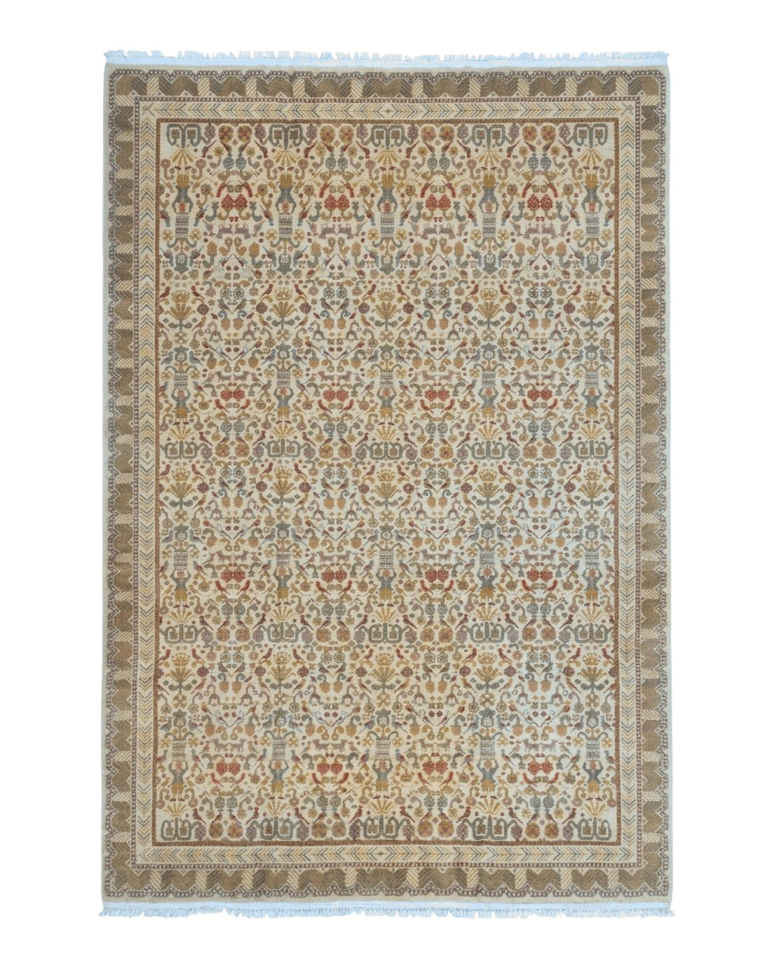 Large Spanish Portuguese Rug 9x15, Beige, Vintage, Allover Pattern, Wool - Jewel Rugs