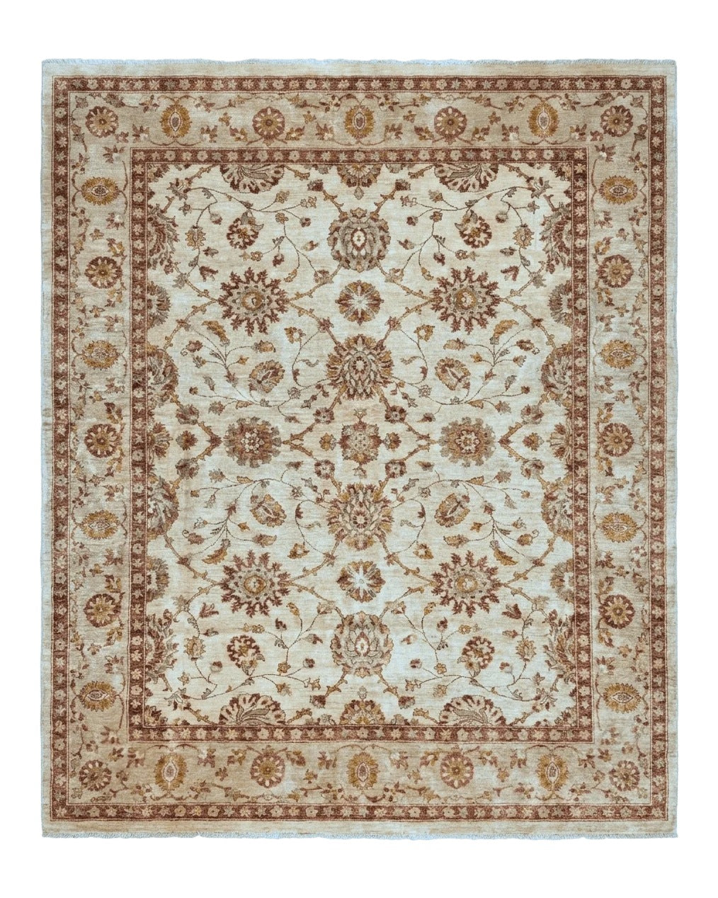 Pakistani Peshawar Rug 8x10, Pak Persian Traditional Oriental Carpet, Handmade, Wool, Allover Pattern - Jewel Rugs