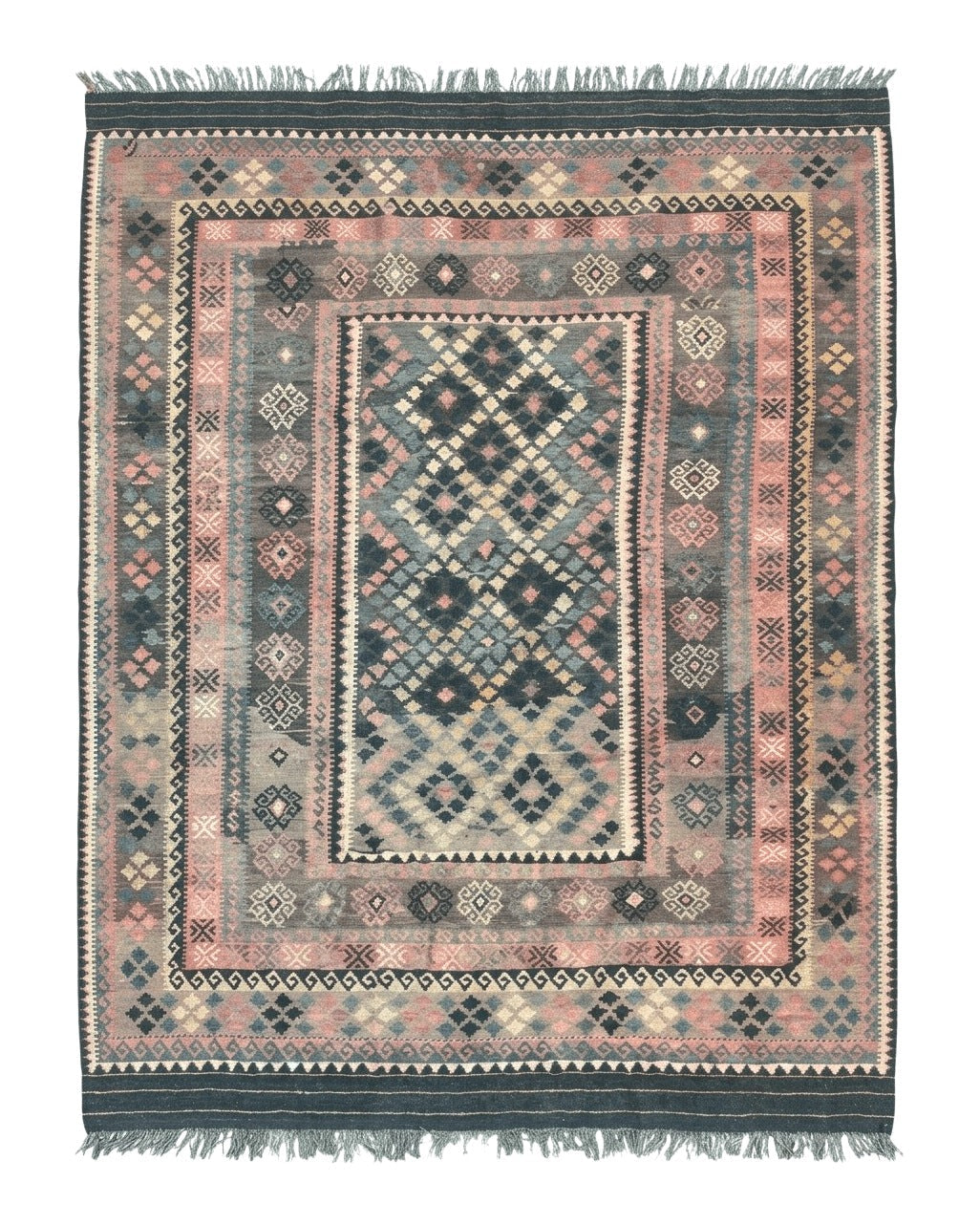 Persian Kurdish Kilim Rug 8x10, Large Flatweave Tribal Bohemian Rug, Vintage Zarand Kilim - Jewel Rugs
