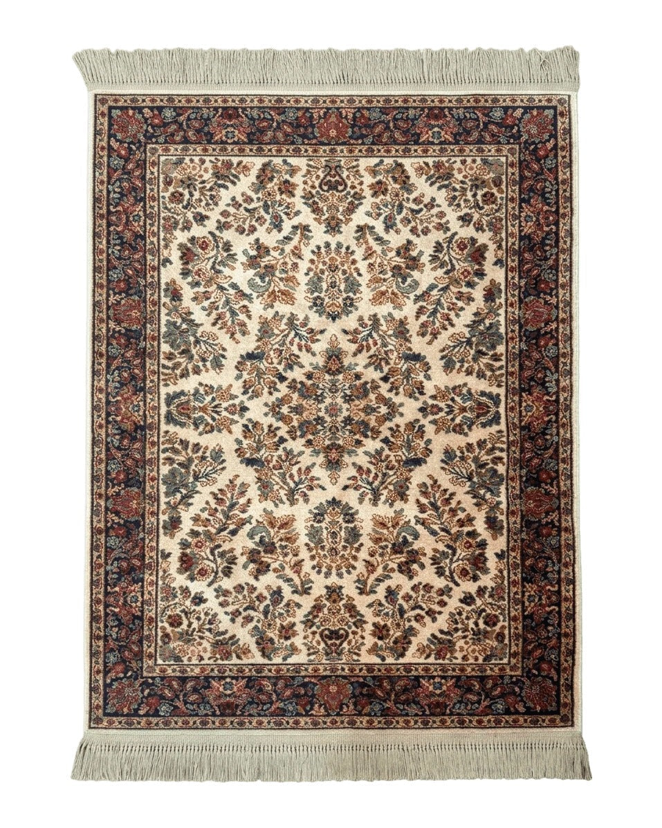 4x6 Karastan Rug Ivory Sarouk #760, Wool Vintage Original 700 Series - Jewel Rugs