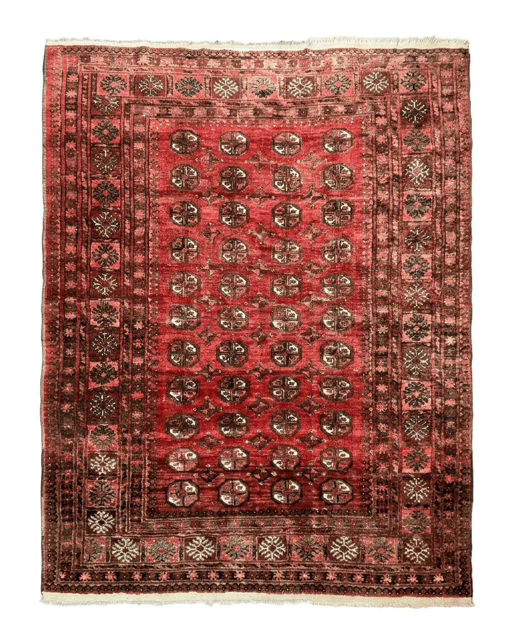 Antique Persian Turkoman Rug 5x6, Red - Jewel Rugs