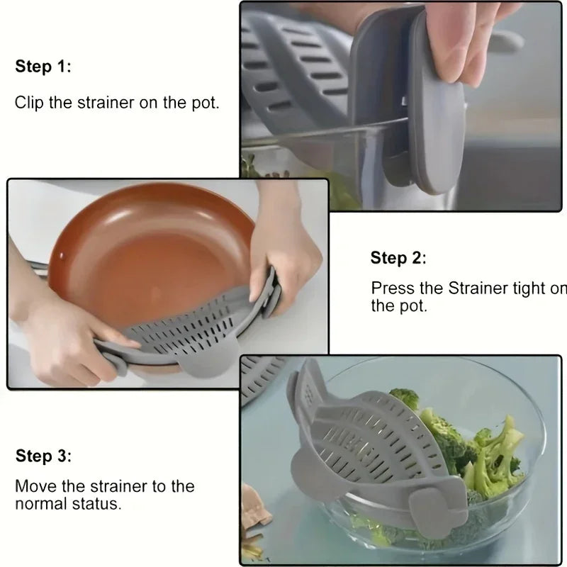 Strainer - Adjustable Silicone Clip On
