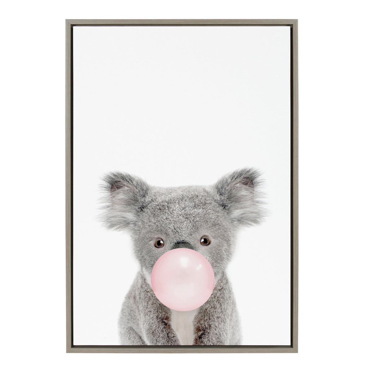 Sylvie Bubble Gum Koala Framed Canvas by Amy Peterson Art Studio