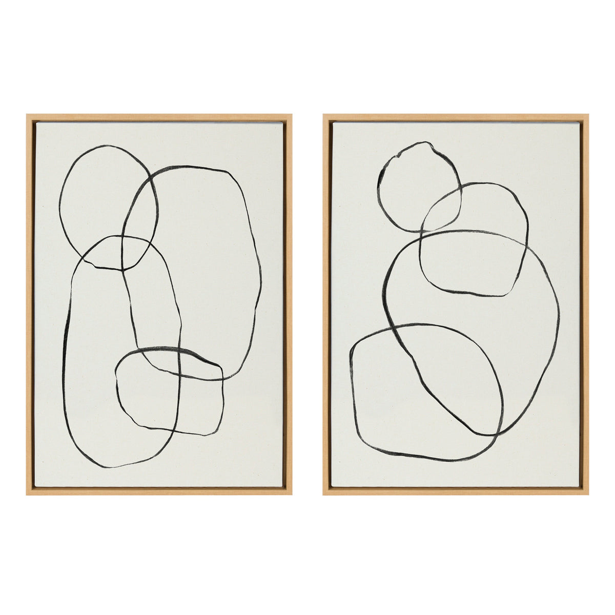 Sylvie Going in Circles Framed Textured Canvas Set by Teju Reval