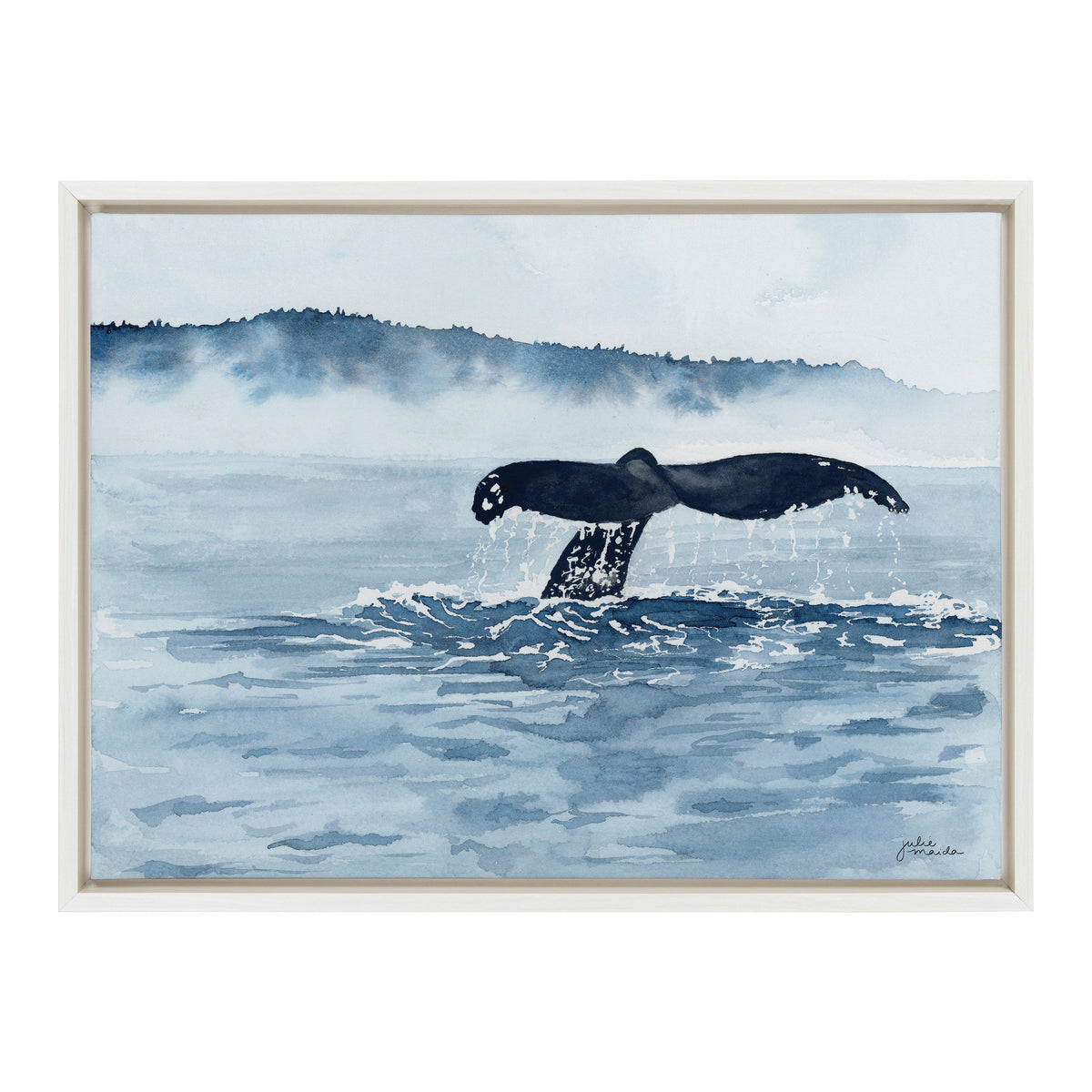 Sylvie Whale Watching Framed Canvas by Julie Maida