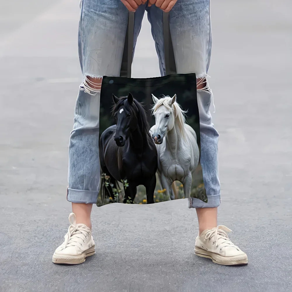 Tote - Reusable Cotton Black White