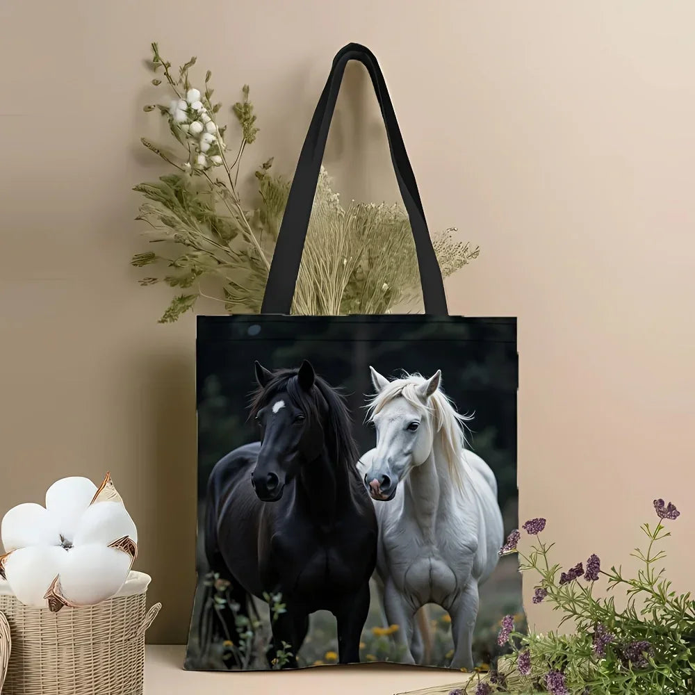 Tote - Reusable Cotton Black White