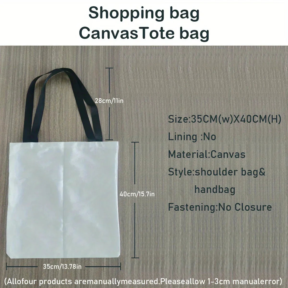 Tote - Reusable Cotton Black White
