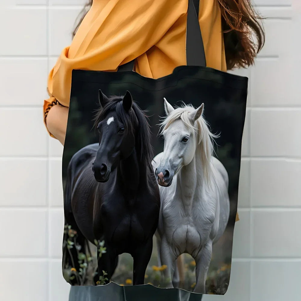 Tote - Reusable Cotton Black White