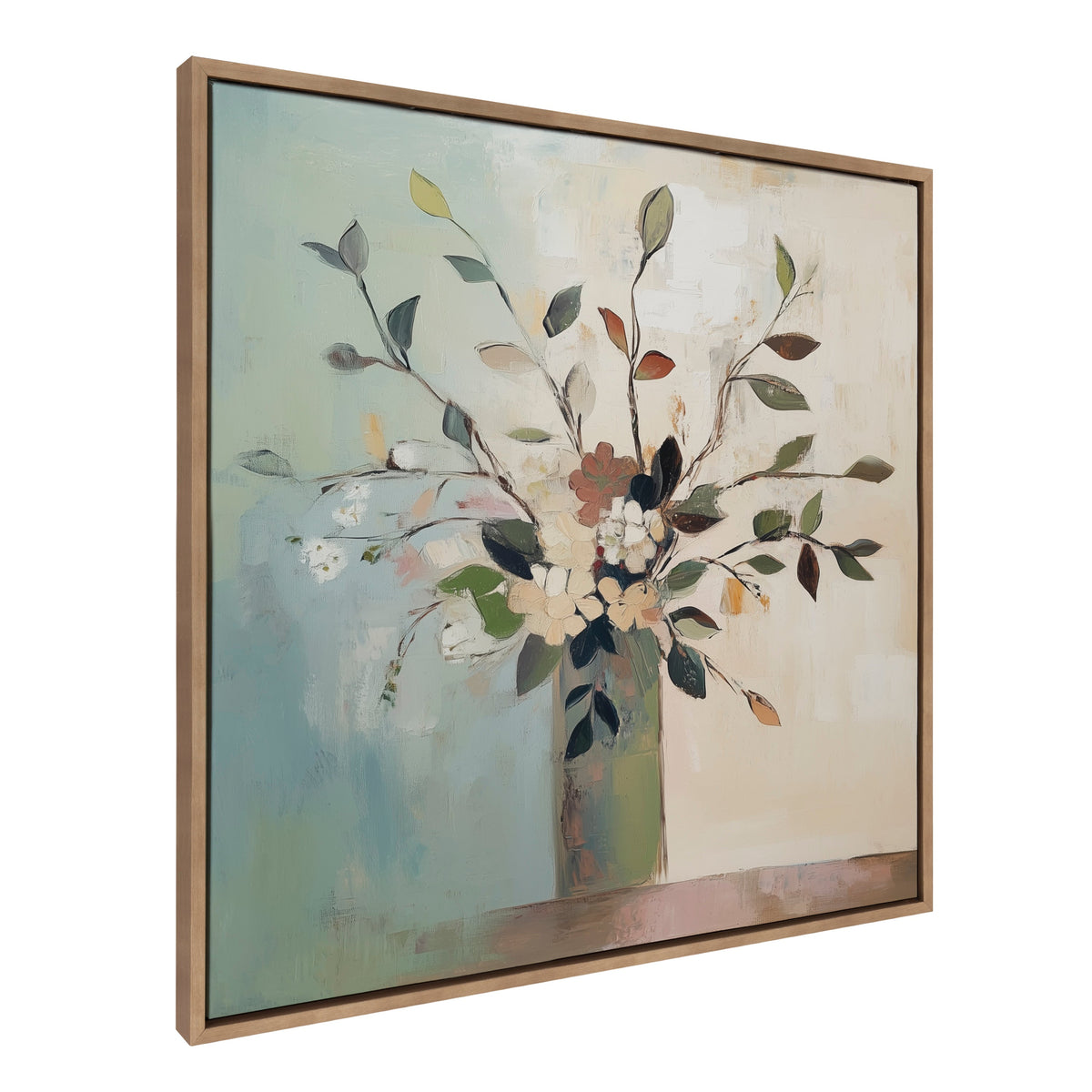 Sylvie Traditional Boho Floral Botanical II Framed Canvas by The Creative Bunch Studio
