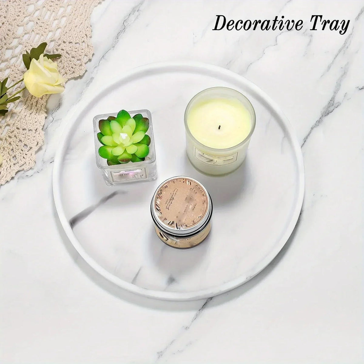 Vanity Tray - Marble Pattern 12.6