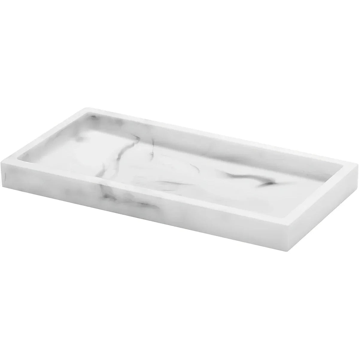 Vanity Tray - Non-Slip White Marble