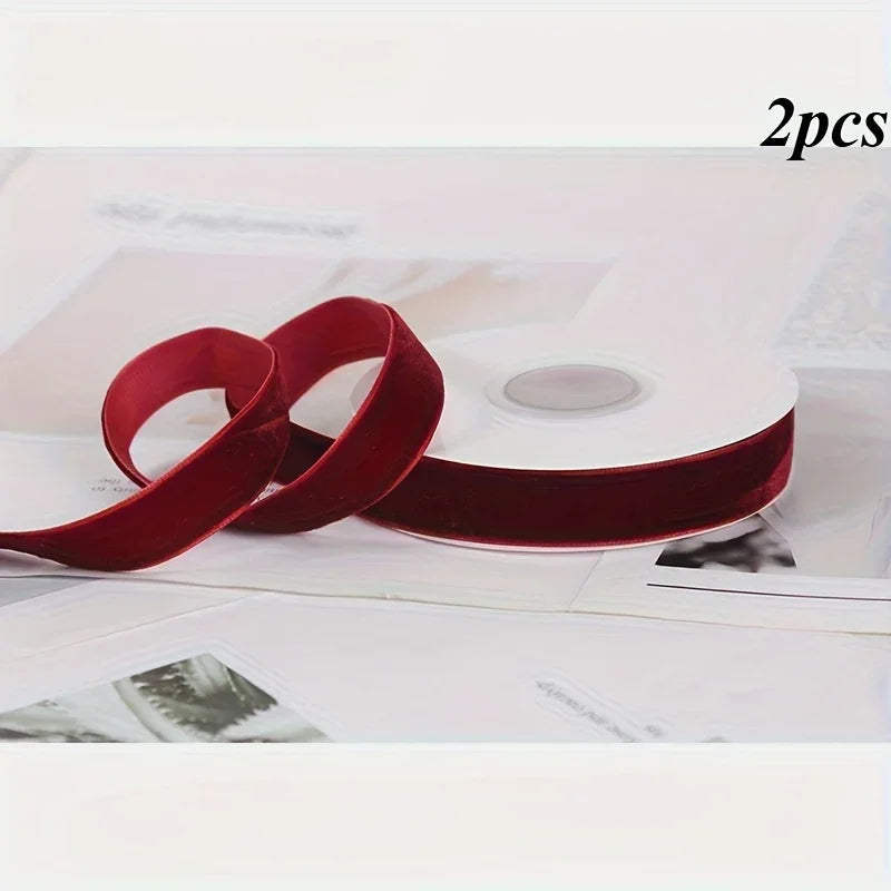 Velvet Ribbon 2 Rolls 4.48m Length for Gift Wrapping