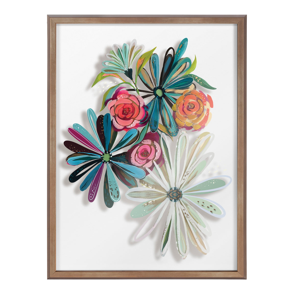 Blake Flowers on Glass 2 Whole Flowers Framed Printed Art by Jessi Raulet of Ettavee