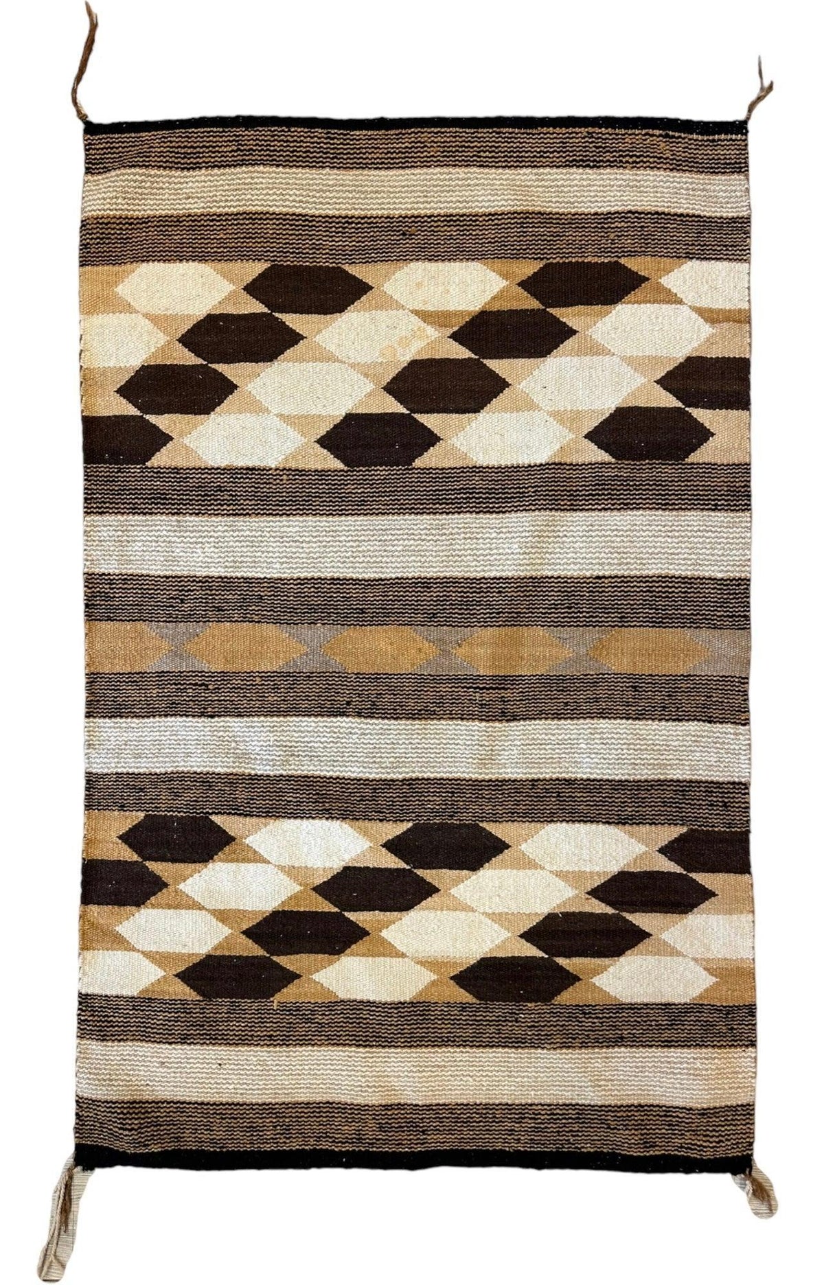Vintage Kilim Rug 3x4 | Brown, Gray & Ivory | Hand-Woven Wool Flatweave - Rugistan