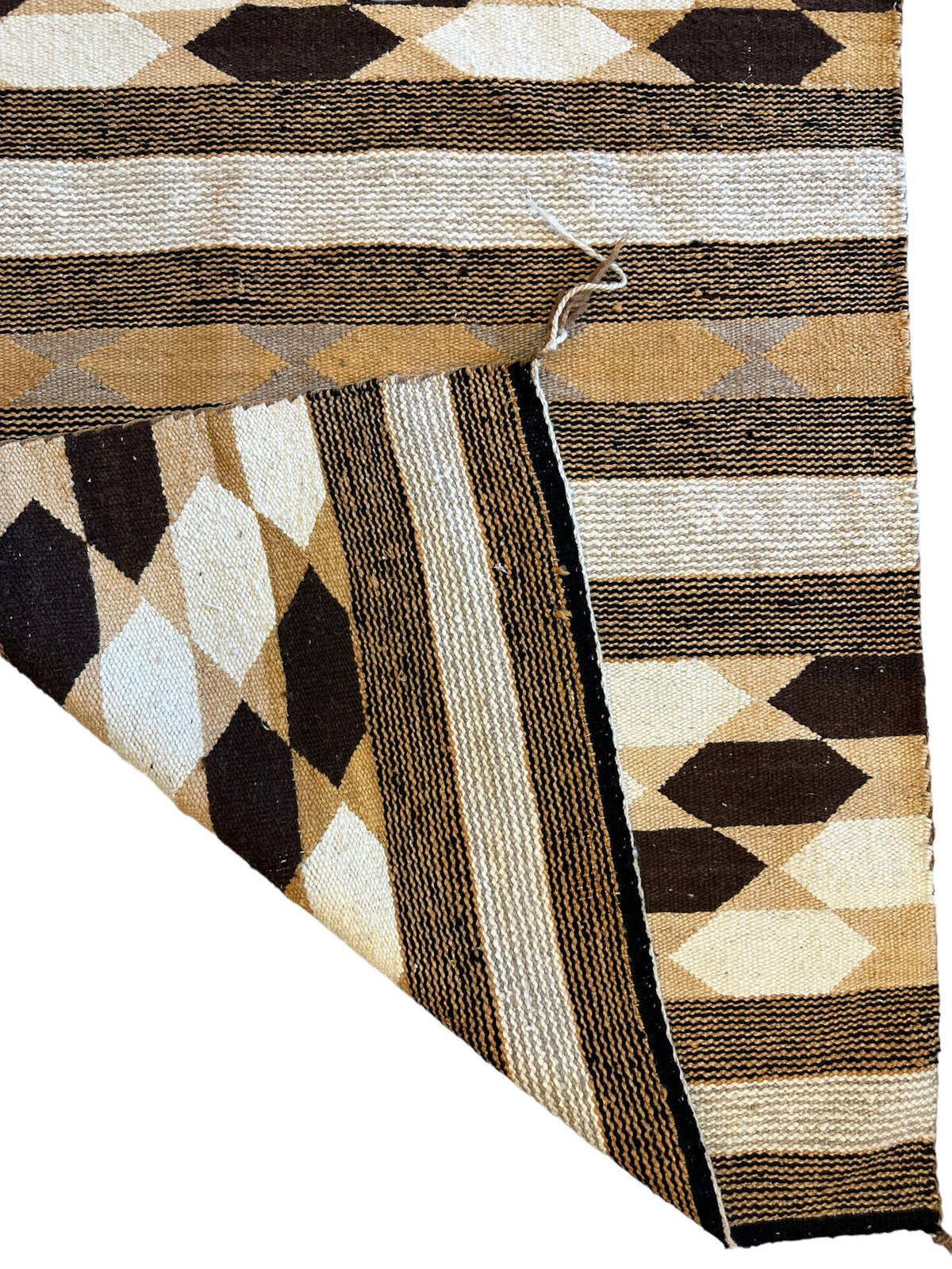 Vintage Kilim Rug 3x4 | Brown, Gray & Ivory | Hand-Woven Wool Flatweave - Rugistan, view 5