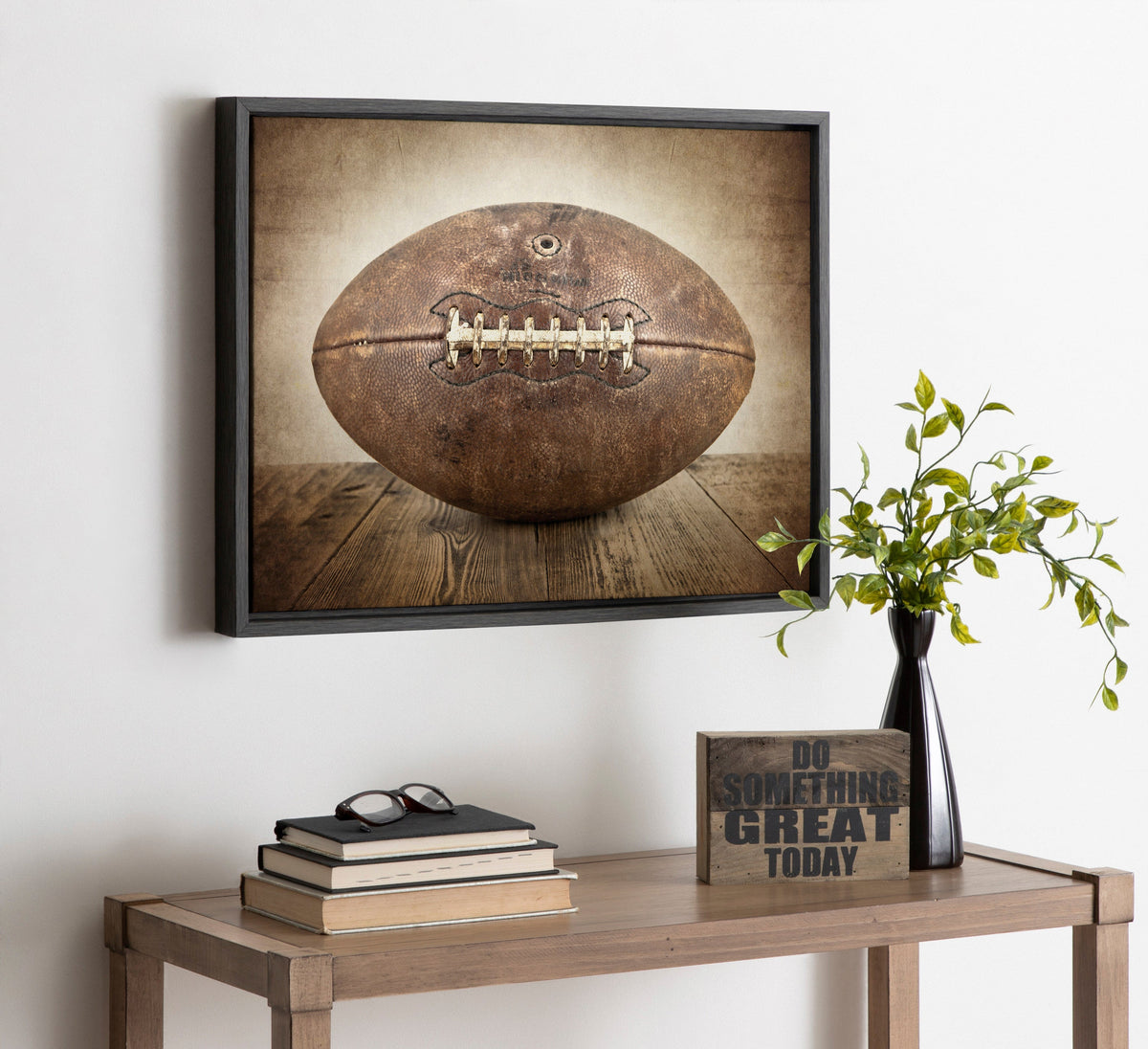 Sylvie Vintage Football Framed Canvas By Shawn St. Peter