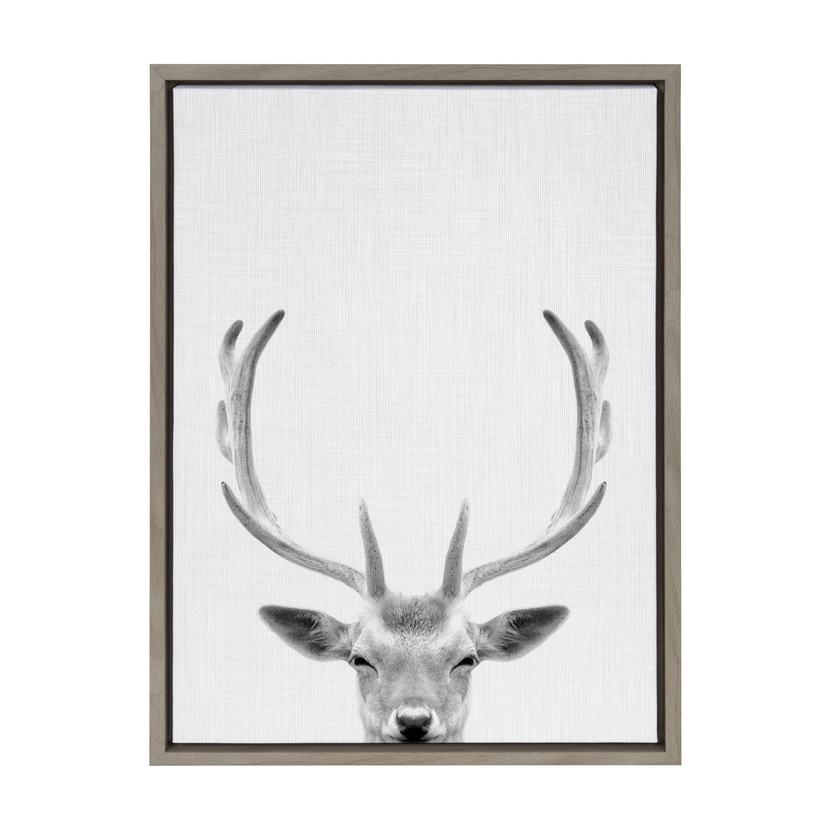 Sylvie Deer Portrait Framed Canvas by Simon Te Tai