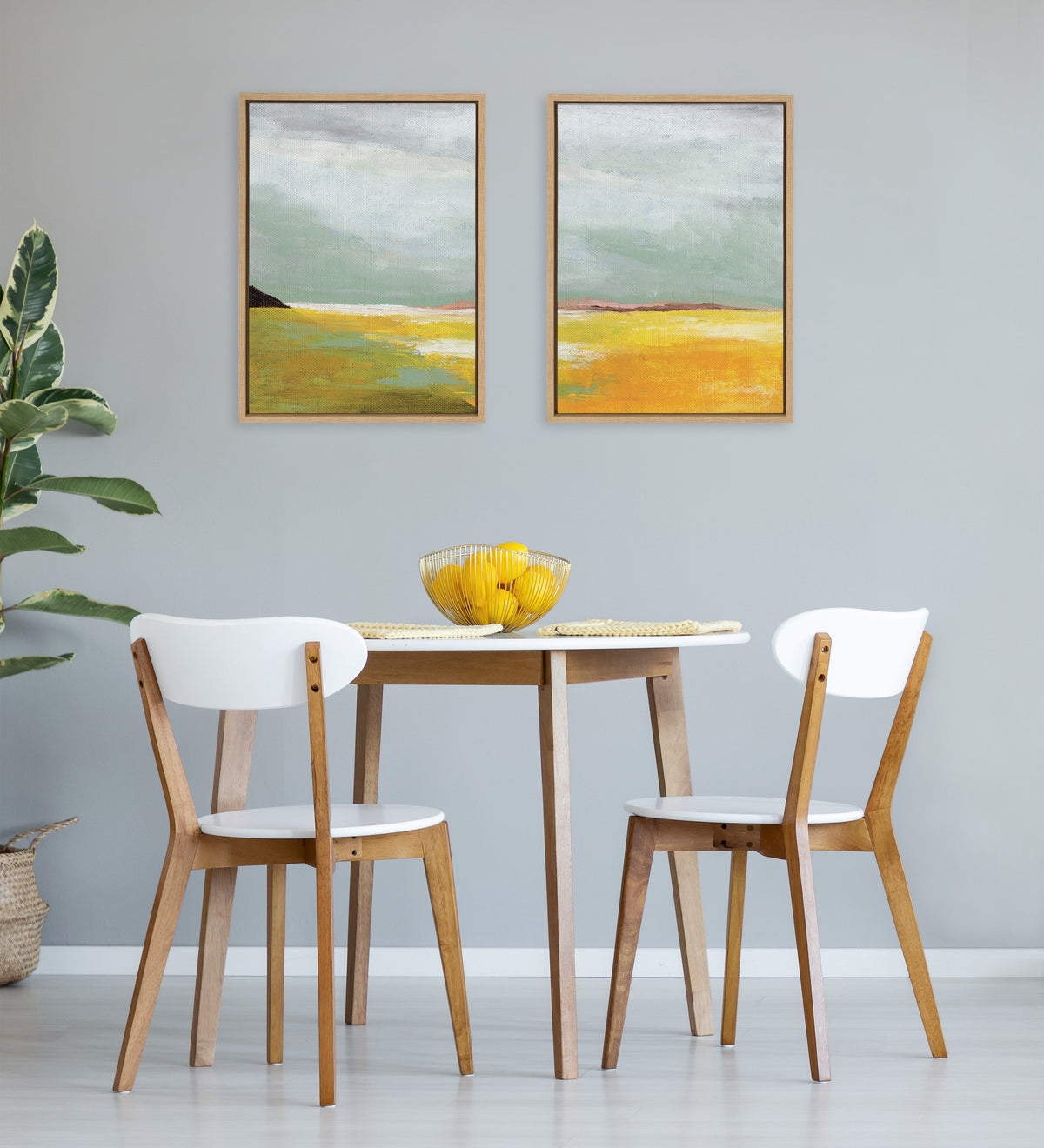 Sylvie Golden Root Lake I and II Framed Canvas Art Set by Nikita Jariwala
