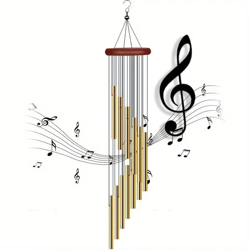 Wind Chimes - Golden Metal Aluminum