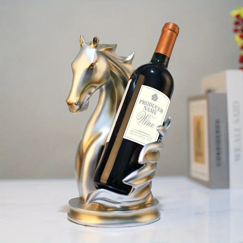 Wine Rack - Modern Horse Head Wooden