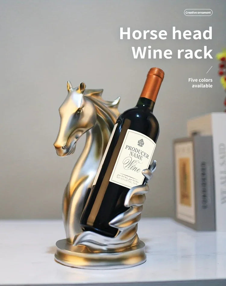 Wine Rack - Modern Horse Head Wooden