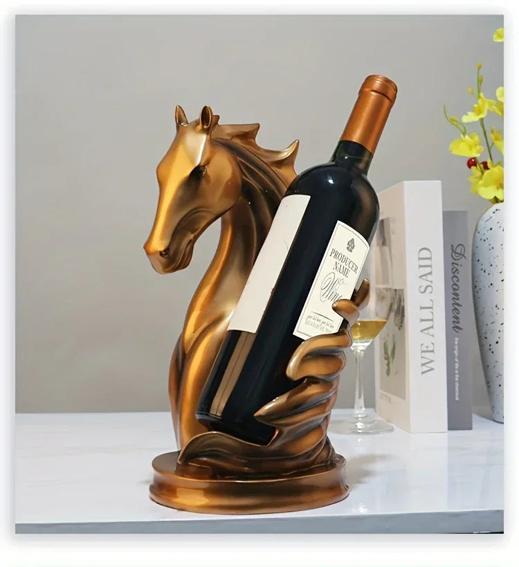 Wine Rack - Modern Horse Head Wooden