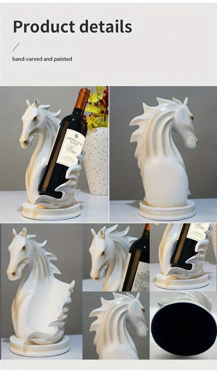 Wine Rack - Modern Horse Head Wooden